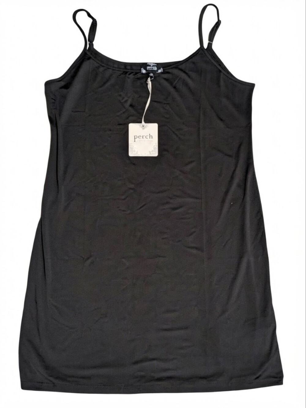 NWT Perch by Blu Pepper Black Spaghetti Strap Mini Dress 1XL BLD Fall Minimal